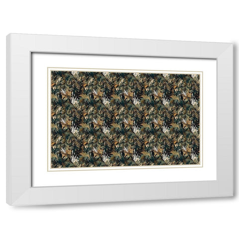 Pattern No 145 White Modern Wood Framed Art Print with Double Matting by Treechild