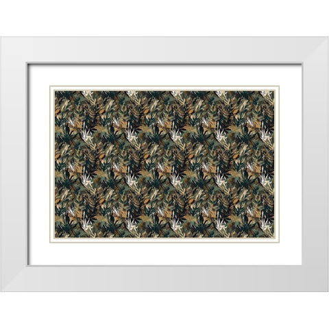 Pattern No 145 White Modern Wood Framed Art Print with Double Matting by Treechild