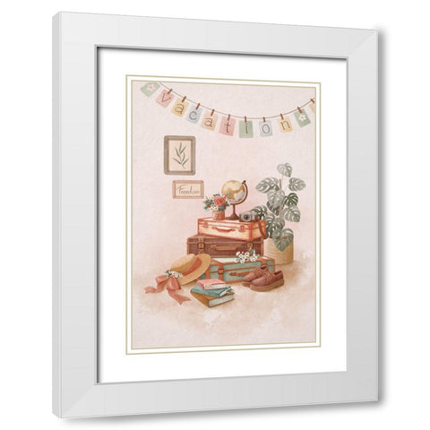 Vacation trip White Modern Wood Framed Art Print with Double Matting by Thai, Xuan