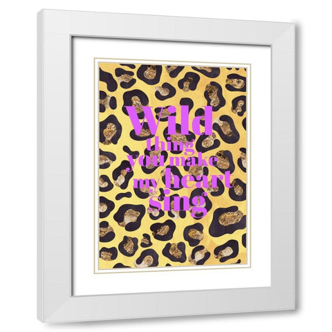 Wild thing typography animal print White Modern Wood Framed Art Print with Double Matting by Manovski, Sarah
