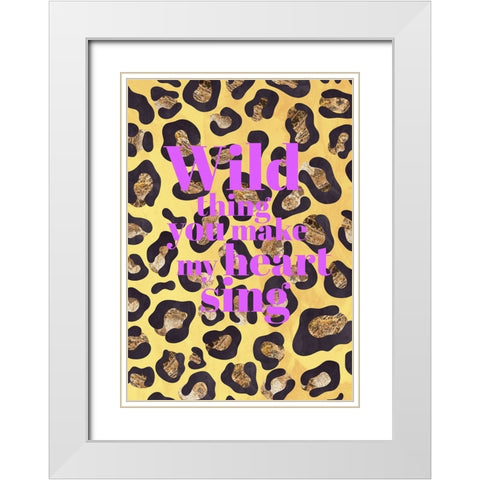 Wild thing typography animal print White Modern Wood Framed Art Print with Double Matting by Manovski, Sarah