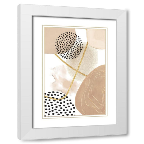 Jealous Beige-1 White Modern Wood Framed Art Print with Double Matting by Moss, Sally Ann