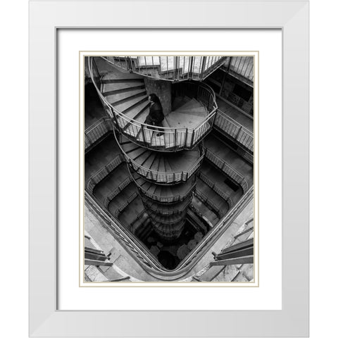 Vertigo White Modern Wood Framed Art Print with Double Matting by Yilmazmaden, Alphan