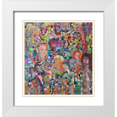 Human Tapestry Oil Paint On Panel 2022 White Modern Wood Framed Art Print with Double Matting by Loebelsohn, Alise