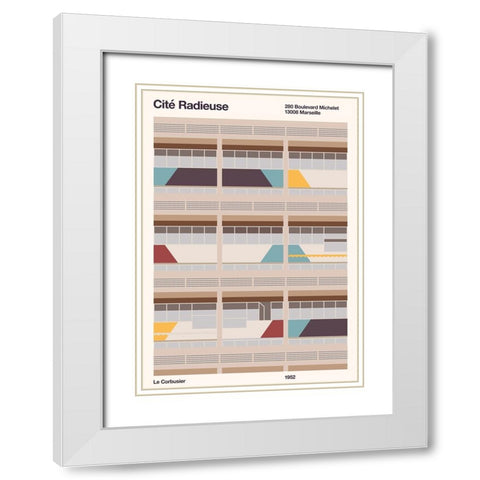 Cite Radieuse White Modern Wood Framed Art Print with Double Matting by Bodart, Florent