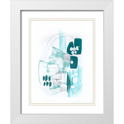 Abstract Mint 1 White Modern Wood Framed Art Print with Double Matting by Storms, Alyson