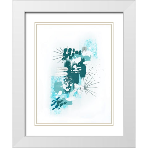 Abstract Mint 3 White Modern Wood Framed Art Print with Double Matting by Storms, Alyson