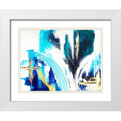 Angle Gold   A White Modern Wood Framed Art Print with Double Matting by Storms, Alyson