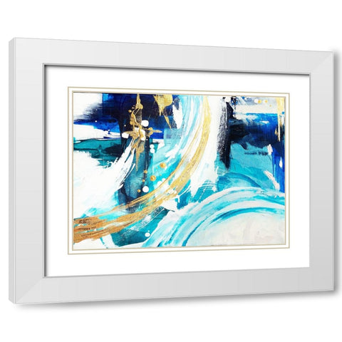 Angle Gold   B White Modern Wood Framed Art Print with Double Matting by Storms, Alyson