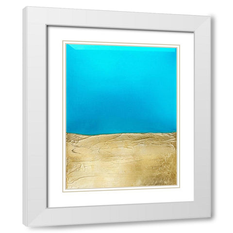 Azure Gold White Modern Wood Framed Art Print with Double Matting by Storms, Alyson