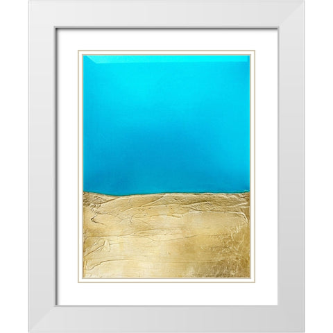 Azure Gold White Modern Wood Framed Art Print with Double Matting by Storms, Alyson