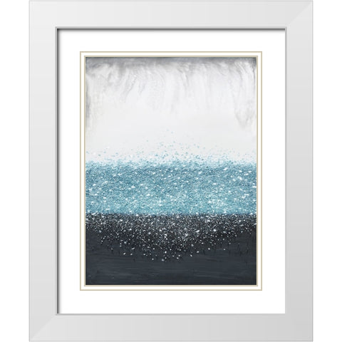 Crystal Rain Blue White Modern Wood Framed Art Print with Double Matting by Storms, Alyson