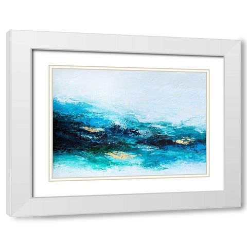 Flourishing Wave White Modern Wood Framed Art Print with Double Matting by Storms, Alyson