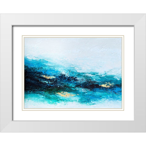 Flourishing Wave White Modern Wood Framed Art Print with Double Matting by Storms, Alyson