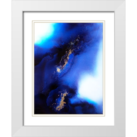 Indigo Expanse White Modern Wood Framed Art Print with Double Matting by Storms, Alyson
