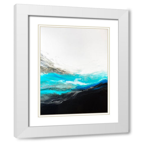 Large Wave White Modern Wood Framed Art Print with Double Matting by Storms, Alyson