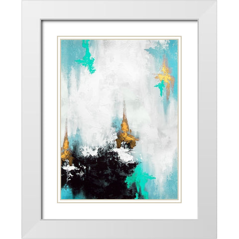 Parallel Gold 1 White Modern Wood Framed Art Print with Double Matting by Storms, Alyson