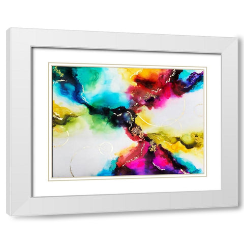 Rainbow Gold White Modern Wood Framed Art Print with Double Matting by Storms, Alyson