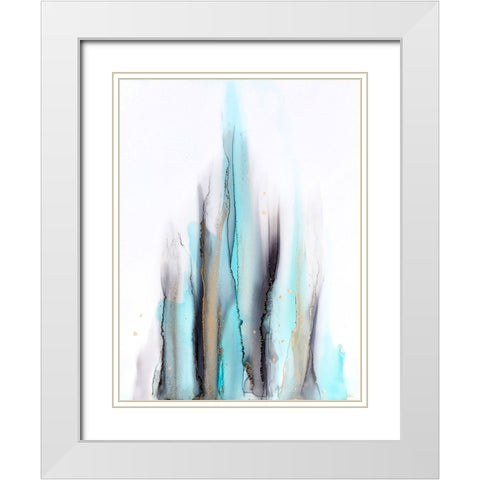 Ribbons White Modern Wood Framed Art Print with Double Matting by Storms, Alyson