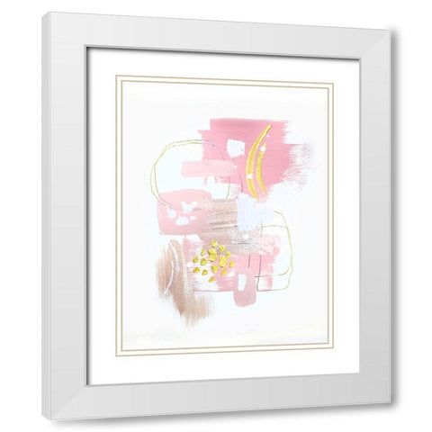 Rose and Gold Light 3 White Modern Wood Framed Art Print with Double Matting by Storms, Alyson