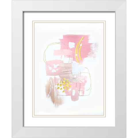 Rose and Gold Light 3 White Modern Wood Framed Art Print with Double Matting by Storms, Alyson