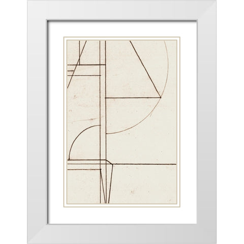 Minmod No2 White Modern Wood Framed Art Print with Double Matting by Hobday, Dan