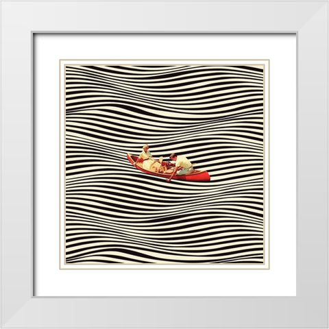 The Real Boat Trip White Modern Wood Framed Art Print with Double Matting by Taudalpoi
