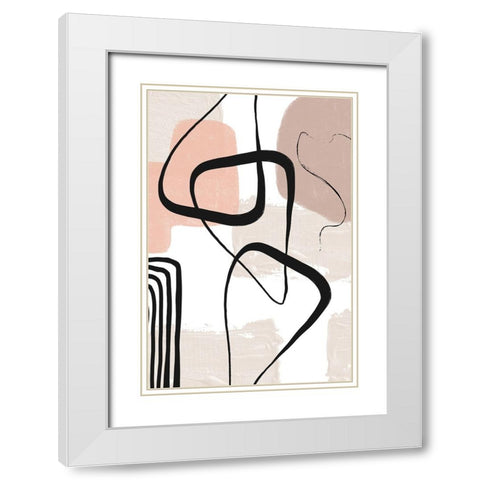 Smooth Shapes 1 White Modern Wood Framed Art Print with Double Matting by Ann Moss, Sally
