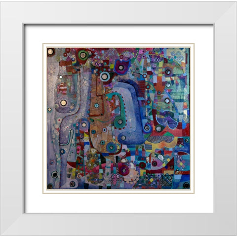 Indigo Mirror White Modern Wood Framed Art Print with Double Matting by Loebelsohn, Alise
