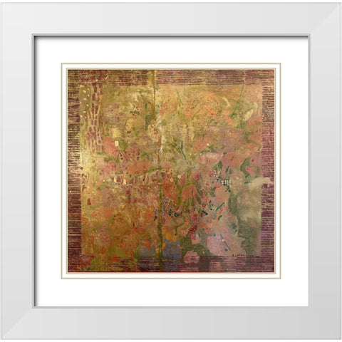 Still life with green leaves White Modern Wood Framed Art Print with Double Matting by Loebelsohn, Alise