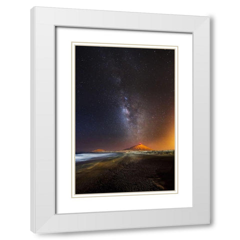 Star Eruption White Modern Wood Framed Art Print with Double Matting by Macia, Ivan