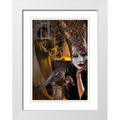 Feeding White Modern Wood Framed Art Print with Double Matting by Ambra