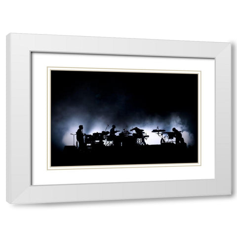 The Band. White Modern Wood Framed Art Print with Double Matting by Lenne, Thomas