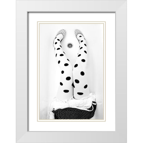 Dotted 2 White Modern Wood Framed Art Print with Double Matting by Wasilewski, Adam