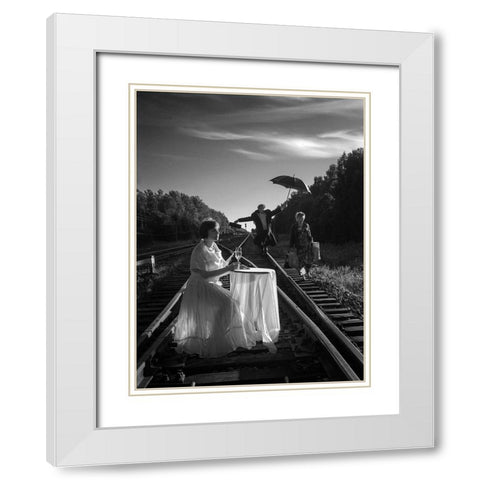 This Crazy World - Ii White Modern Wood Framed Art Print with Double Matting by Dansiga