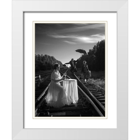 This Crazy World - Ii White Modern Wood Framed Art Print with Double Matting by Dansiga