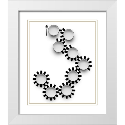 Daily Motor White Modern Wood Framed Art Print with Double Matting by De Kogel, Wieteke