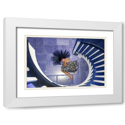 Violet White Modern Wood Framed Art Print with Double Matting by Repelnig, Hans