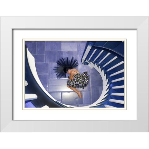 Violet White Modern Wood Framed Art Print with Double Matting by Repelnig, Hans