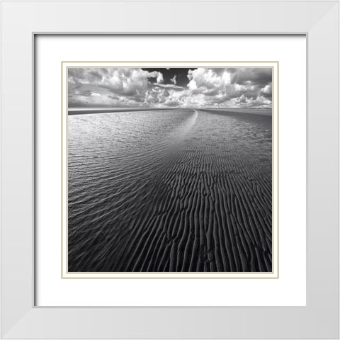 Ocean A Clouds White Modern Wood Framed Art Print with Double Matting by Meyerdierks, Carsten