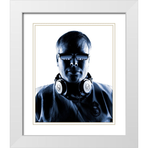 Linel 1 White Modern Wood Framed Art Print with Double Matting by Damsten, Petri