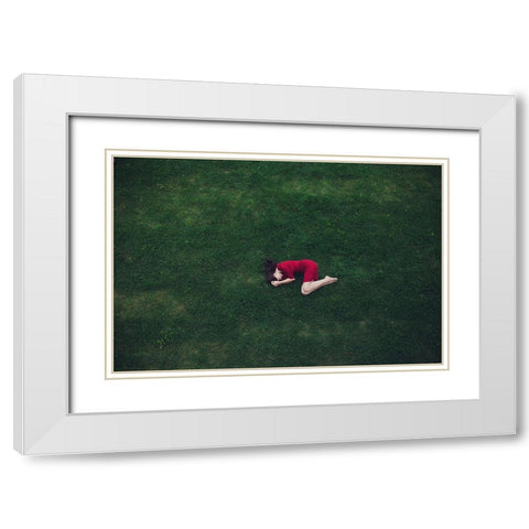 Untitled White Modern Wood Framed Art Print with Double Matting by Koshutina, Tatiana
