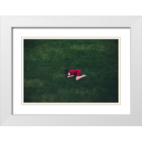 Untitled White Modern Wood Framed Art Print with Double Matting by Koshutina, Tatiana
