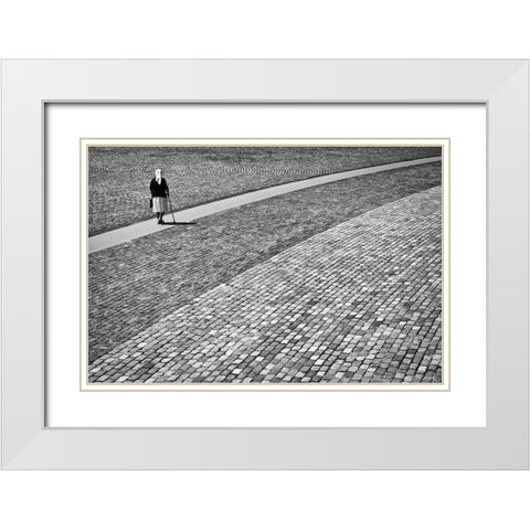 Way Of Life White Modern Wood Framed Art Print with Double Matting by Balenzategui, Kike