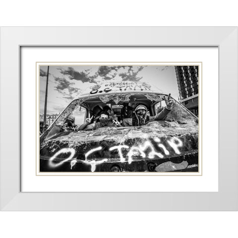Taksim Victory White Modern Wood Framed Art Print with Double Matting by Bilgin, Mehmet