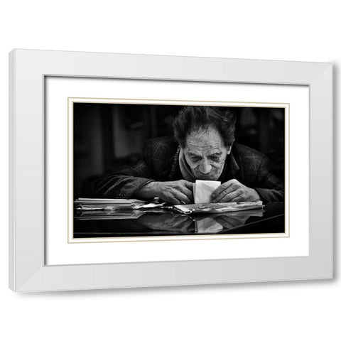 A Little Secret... White Modern Wood Framed Art Print with Double Matting by Grambone, Antonio