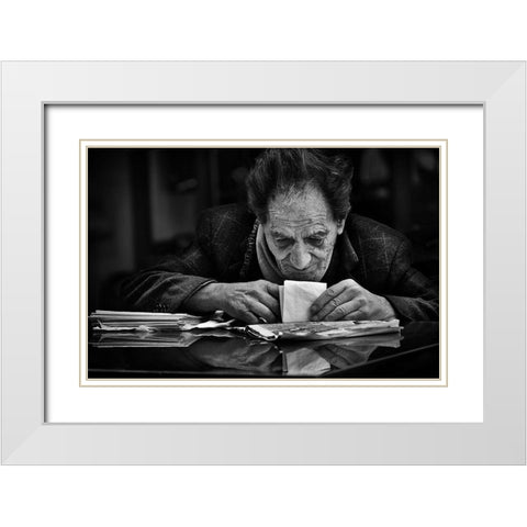 A Little Secret... White Modern Wood Framed Art Print with Double Matting by Grambone, Antonio