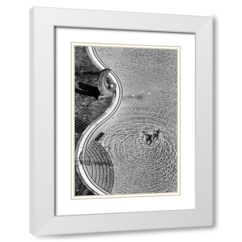 Swimming Pool White Modern Wood Framed Art Print with Double Matting by Kravanja, Jure