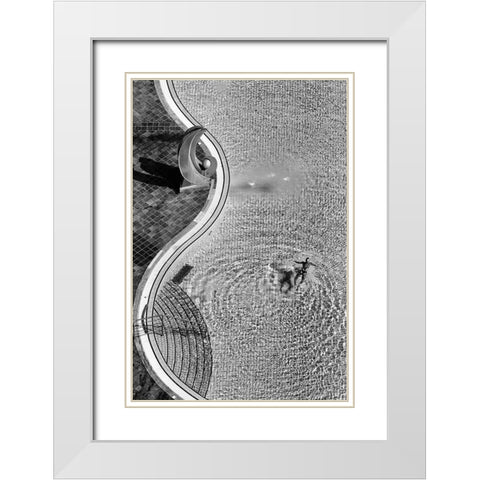 Swimming Pool White Modern Wood Framed Art Print with Double Matting by Kravanja, Jure