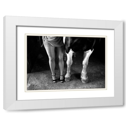 To Cool Ones Heels White Modern Wood Framed Art Print with Double Matting by Repelnig, Hans